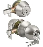 BESTTEN Keyed Same Exterior Door Knob and Single Cylinder Deadbolt Combo Set, Keyed Alike Entry D...