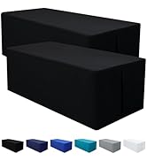 homing 2 Packs Rectangle Fitted Tablecloth, Washable Fabric Table Cloth for 6 Foot Tables, Water ...