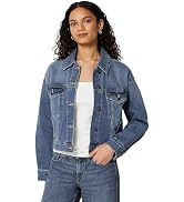 Essentials Women's Low Stretch Relaxed-Fit Cropped Denim Jacket