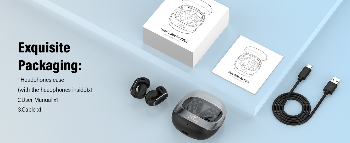 Wireless Earbuds Clip On Ear Headphones Open Ear earbud android in ear earbud with microphone