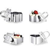 SWETON Cake Rings Cooking Rings Dessert Mousse Mold Stainless Steel with Pusher for Desserts Maki...