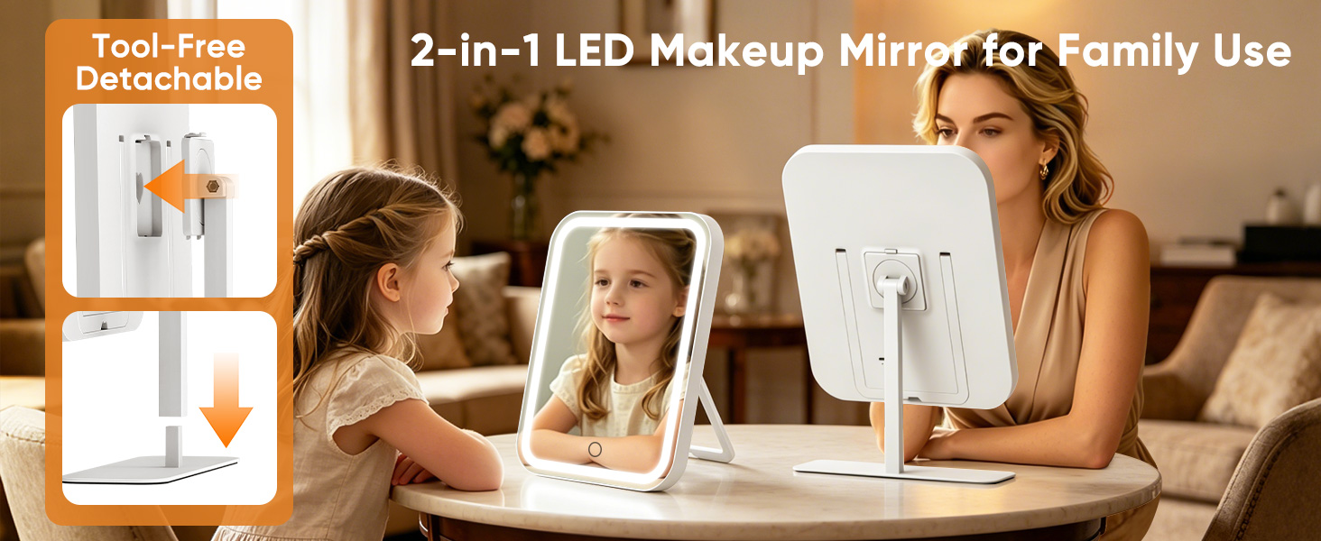 rechargeable vanity mirror with lights