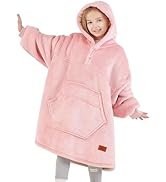 Degrees of Comfort Wearable Blanket Hoodie for Kids Teens, 6-13 YR Girls Boys, Soft &amp; Cozy Sherpa