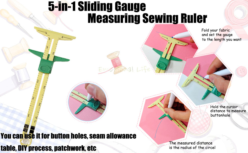 Sliding Gauge Measuring Sewing Tool