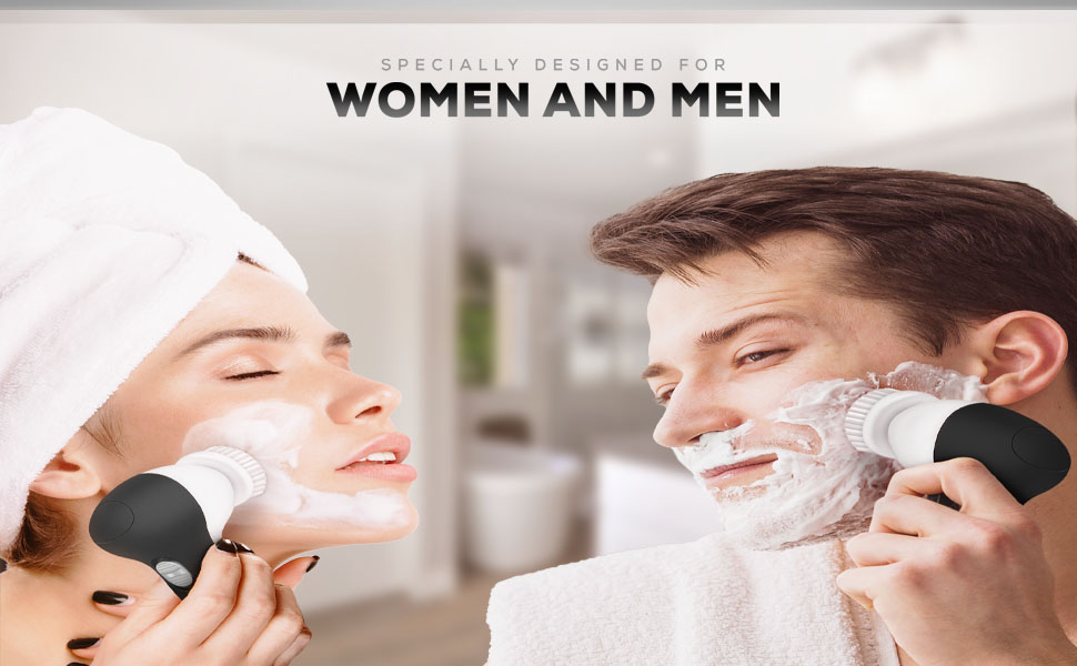 ?Encore The Barber Electric Facial Massager Kit 5-in-1 facial cleansing massage system ,waterproof