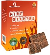 Quantfire Fire Starter-Pack of 144 Charcoal Fire Starters for Campfires, Chimney, Grill Pit, Fire...