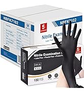 Schneider Nitrile Exam Gloves, Black, 4 mil, Latex-Free, Disposable Gloves for Medical, Cleaning ...