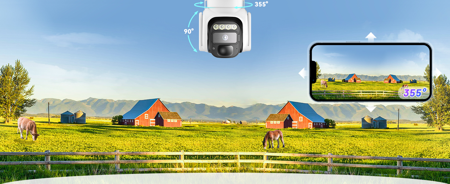 355°Pan&amp;amp;amp; 90°Tilt