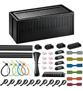 [142Pcs] Cable Management Kit with Cable Box, Medium Cord Hider Box to Conceal Power Strip Holder...