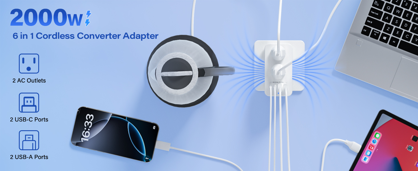 Voltage Converter US to Europe, 220 to 110 Converter for European Travel