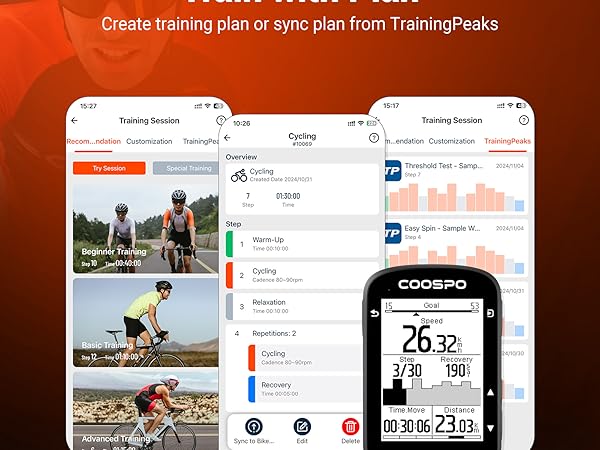COOSPO CS500 Bike Computer Wireless, 2.6 Inch LCD GPS Cycling Computer