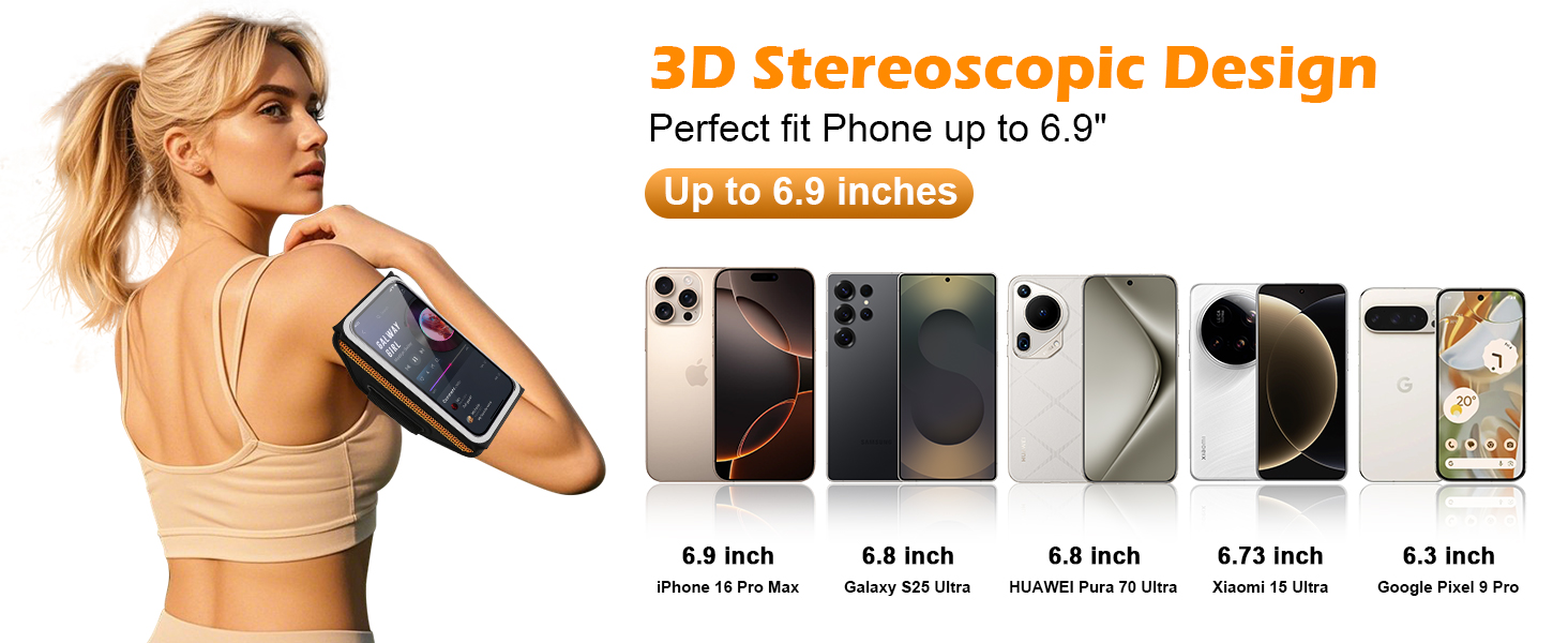 3D Design Fit Up to 6.9in with Phone Case