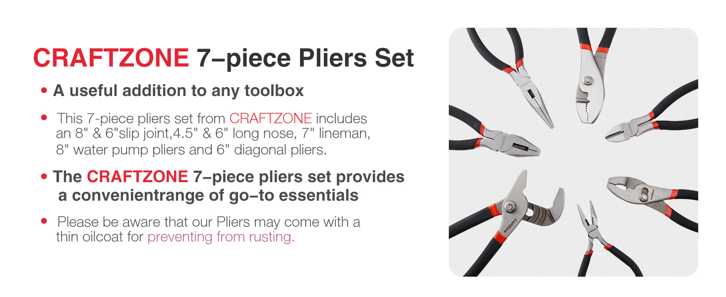 7PC Pliers and Wrench Set