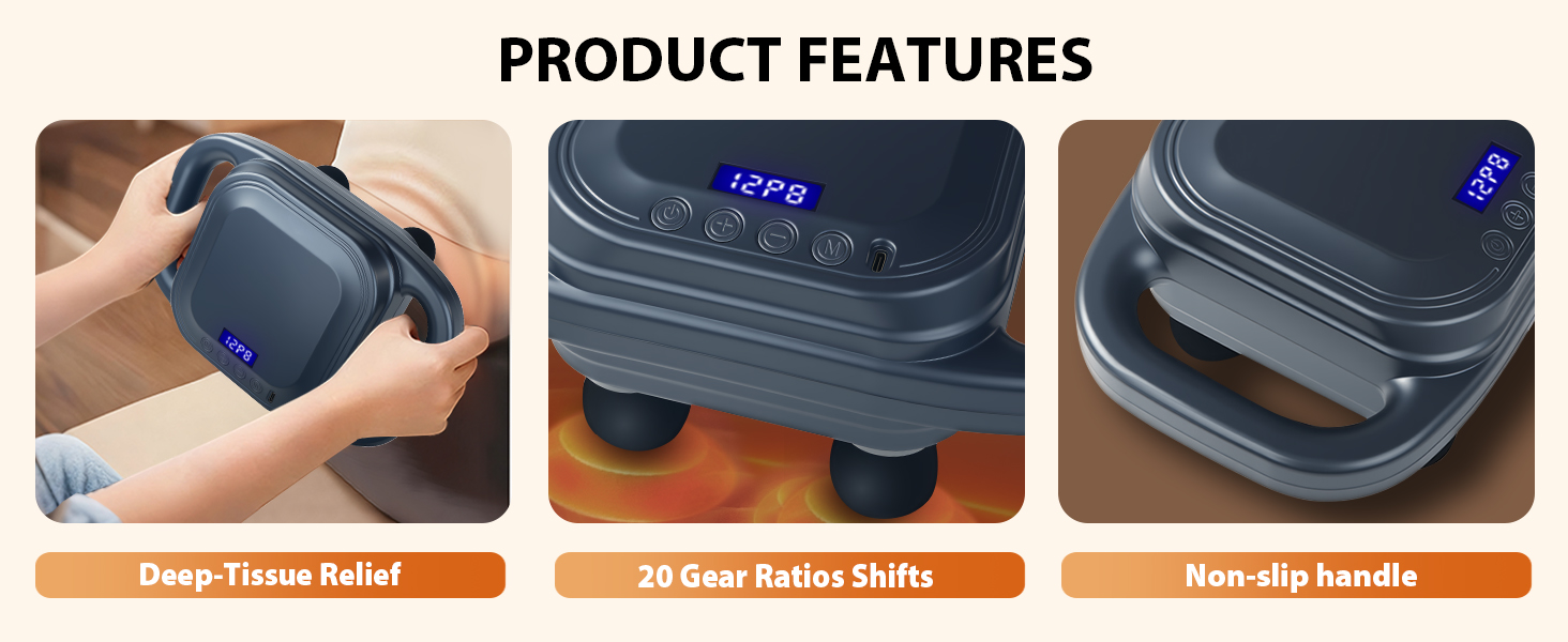 16 Head Massage Gun Deep Tissue, Back Massager, Neck &amp;amp;amp; Shouler Massager