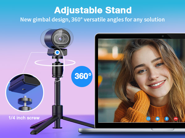 EMEET S600 4K Webcam with Tripod for Streaming