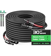 10AWG 30FT Solar Panel Extension Cable, Flame Retardant Protective Sleeving,Bateria Power Twin Wi...