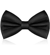 URAQT Men's Bow Tie, Classic Solid Color Pre-Tied Bow Tie for Men Satin Tux Bowtie Set Adjustable...