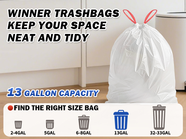 13 Gallon Tall Kitchen Garbage Bags