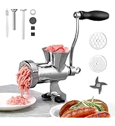 VEVOR Manual Meat Grinder, 304 Stainless Steel Hand Crank Meat Mincer with Steel Table Clamp, Sau...