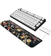 AnyShock Keyboard Stand for Desktop, Floral Wrist Support for Keyboard, Anti-Fatigue Memory Foam ...