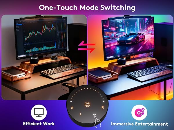 Eye-Care Task Lighting, Music-Synced RGB Ambience