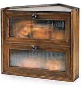Sunhoo Bread Box for Kitchen Countertop Upgraded Corner Storage Container Wood Farmhouse Breadbox...