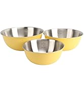 CHEOTIME 3Pcs Mixing Bowl Set, Stainless Steel Mixing Bowl with Scale Mixing Bowls for Kitchen Sa...