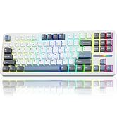 AULA Wireless Keyboard, F87 Mechanical Keyboard Hot Swappable Custom Keyboard, 2.4Ghz/Type-C/Blue...