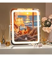 Hasipu Vanity Mirror with Lights, 10" x 12" LED Makeup Mirror, 3 Modes Light, Smart Touch Control...