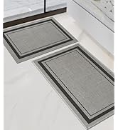 chakme 2 Piece Bathroom Rug Sets, Ultra Thin Bath Mat Quick Dry, Absorbent Non Slip Machine Washa...