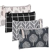 SUMAJU 4 Pcs Canvas Cosmetic Bag, Multi-Function Travel Makeup Bag Cosmetic Pouch with Zipper Tra...
