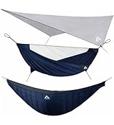CROSSHIP Camping Hammock with Mosquito Net &amp; Hammock Underquilt and Rain Fly Tarp - Portable for ...