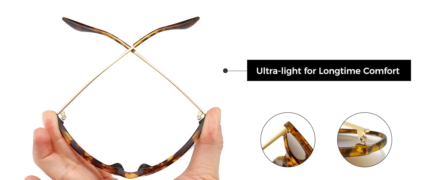 TR90 frame is extreme lightweight, unbreakable and comfortable