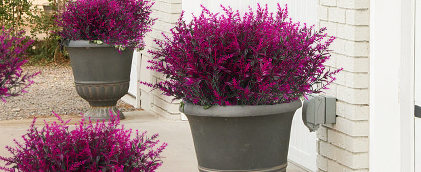 Artificial Flowers for Outdoors, Fake Flowers Plastic Plants UV Resistant for Hanging Planters