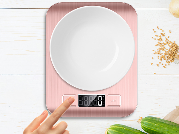 pink postage scale
