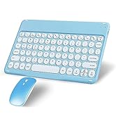 Wireless Bluetooth Keyboard and Mouse Combo Portable Mini Small Slim Compact Typewriter Ergonomic...