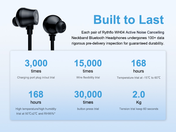 WH04 Neckband Headphones undergone rigorous pre-delivery inspection for guaranteed durability.