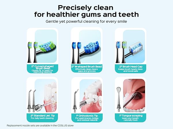electric toothbrush with water flosser