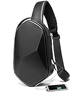 BANGE Sling Bag for Men,Waterproof Safe Protect Shell Crossbody Bag Backpack, Biking Hiking Trave...