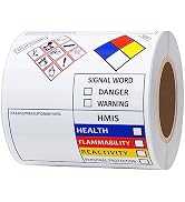 Hybsk Chemical Safety Labels for SDS NFPA HMIS OSHA | 4x3 inches MSDS Stickers with GHS Pictogram...