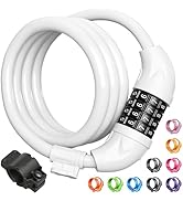 Titanker Bike Cable Lock, Bike Locks Cable 4 Feet Coiled Secure Resettable Combination Bike Lock ...