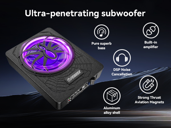 Car subwoofer,under seat subwoofers with amp,under seat subwoofer,bluetooth subwoofer for car