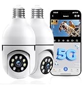 Light Bulb Security Camera, 5G/2.4GHz Lightbulb Wireless Security Cameras Outdoor with E27 Socket...