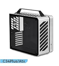 Mechanic Master C34Pro Compact Desktop PC Case with Carry Handle | 360mm AIO Support, ATX/E-ATX (27c...