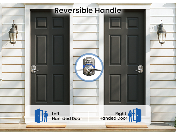 keyless entry door lock with handle