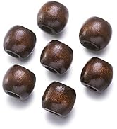 Craftdady 100Pcs Large Hole Natural CoconutBrown Barrel Wooden Ball Spacer Beads 12x11mm Drum Woo...