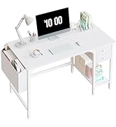 Lufeiya White Small Desk with Drawers - 40 Inch Computer Desk for Small Space Home Office, Modern...