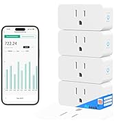 AiSeek Tuya Smart Plug,Mini with Energy Monitoring, 2.4G Wi-Fi Outlets Support Alexa, Google Assi...