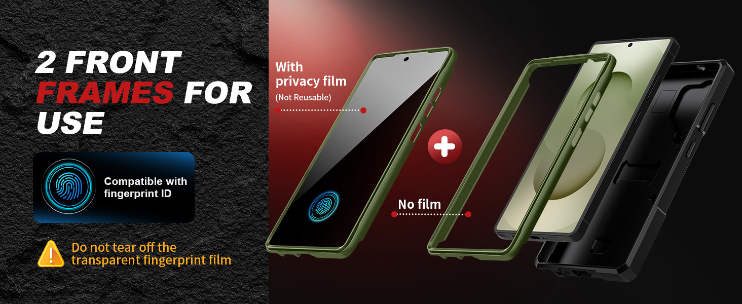 Samsung S25 Ultra Case with 2 Front Frames