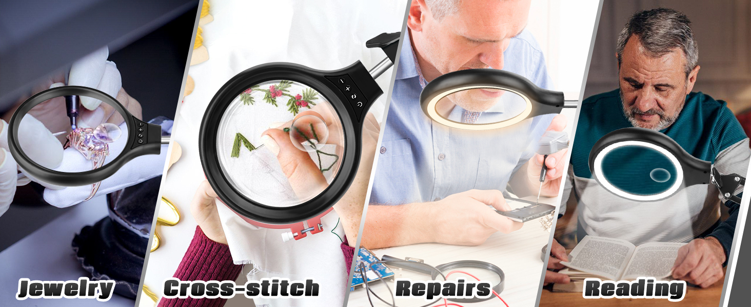 Magnifying glass with Light and Stand